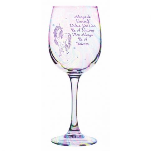 Always Be A Unicorn Wine glass